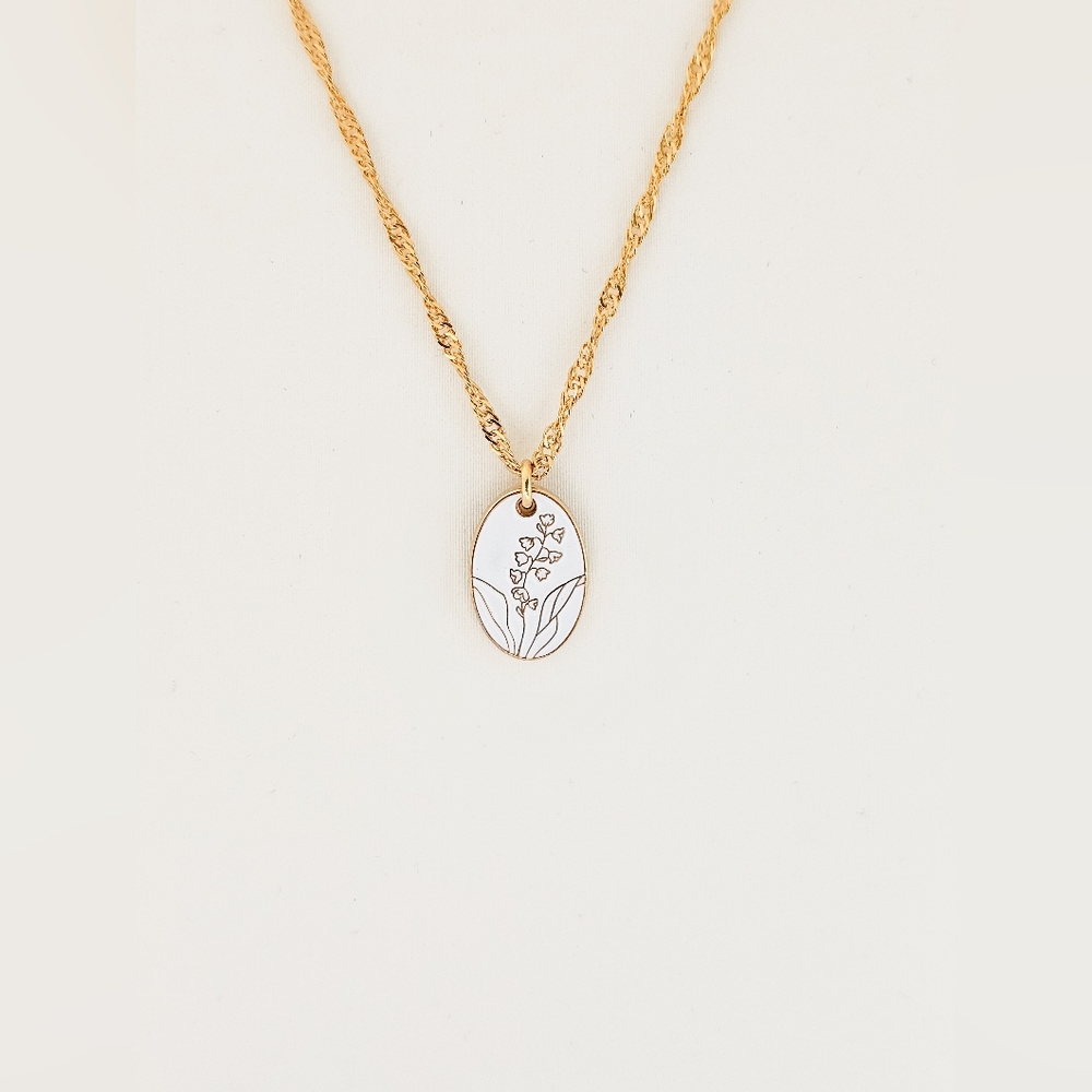 Lily Of The Valley Floral Pendant Necklace - Picture 5 of 6